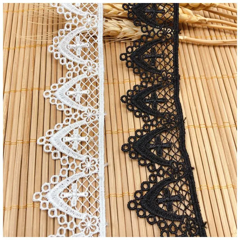 Unilateral Flower Cross Lolita Skirt Wedding Accessories Embroidered Lace Fabric Sewing Garment DIY Crafts Sewing Ribbons