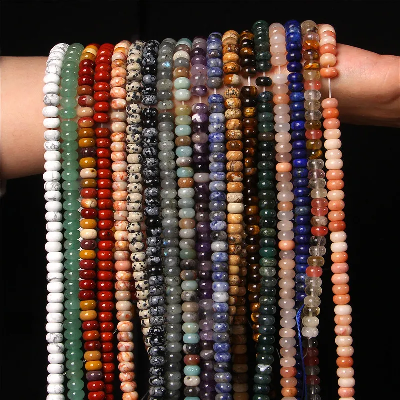 High Quality Natural Stone Bead Rondelle Shape Loose Spacer Abacus Quartz Beads For Handmade Jewelry Bracelet Necklace DIY