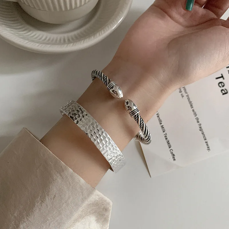 Mewanry Silver Color Couples Bracelet for Women New Trend Vintage Punk Rock Party Twist Jewelry Birthday Gifts Wholesale