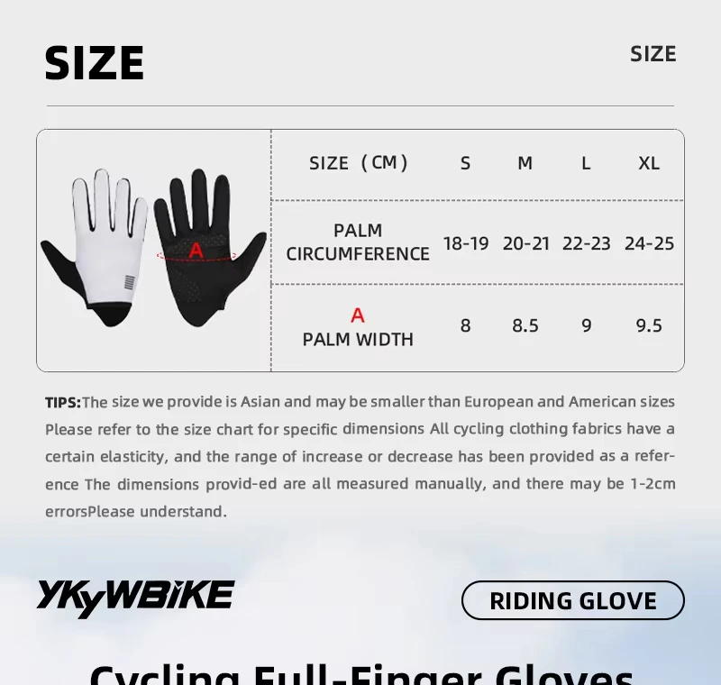YKYWBIKE Breathable Cycling Gloves Touch Screen Riding MTB Bike Bicycle Gloves Motorcycle Winter Autumn Bike Long Finger Gloves