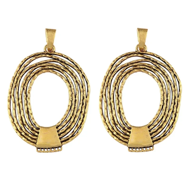 1 x Large Open Boho Bohemia Irregular Connector Matt Gold Color Charms Pendants for Necklace Jewelry Making Accessories