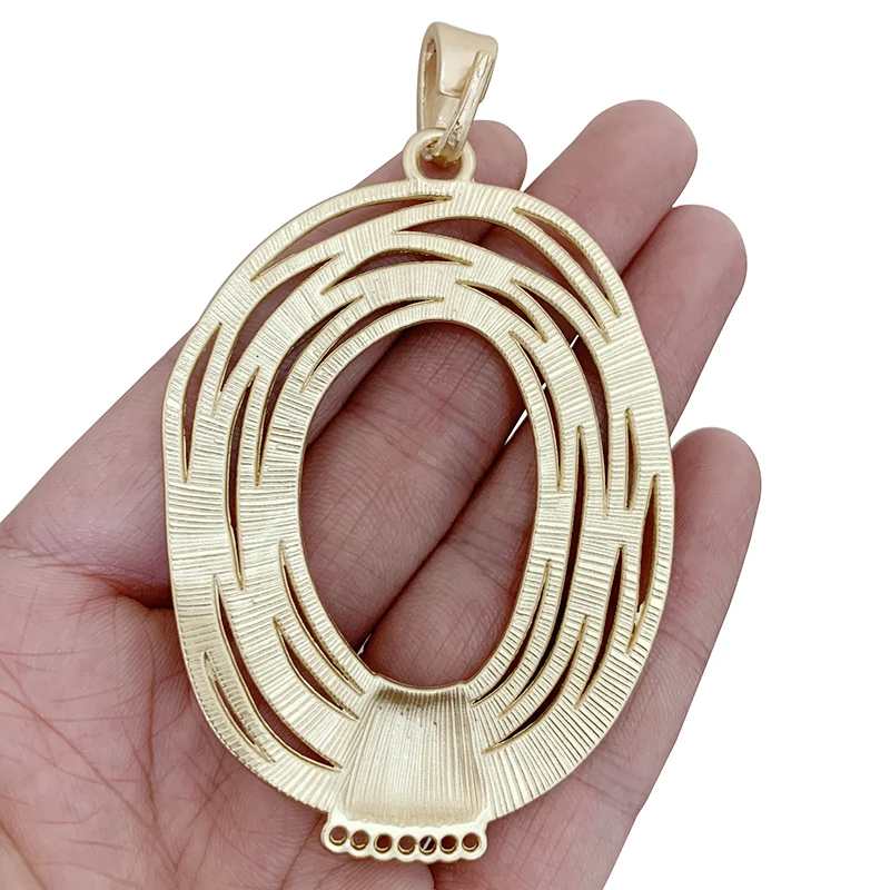 1 x Large Open Boho Bohemia Irregular Connector Matt Gold Color Charms Pendants for Necklace Jewelry Making Accessories
