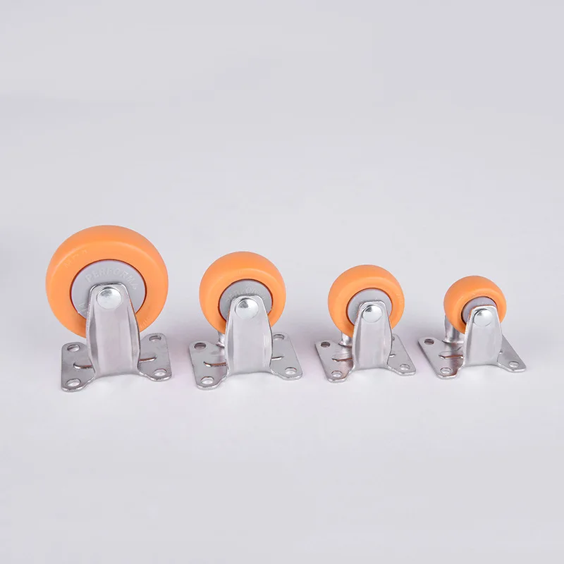 1pc 1/1.25/1.5/2 Inch Furniture Casters Wheels Orange Swivel Castor Trolley Rubber MPA Castors