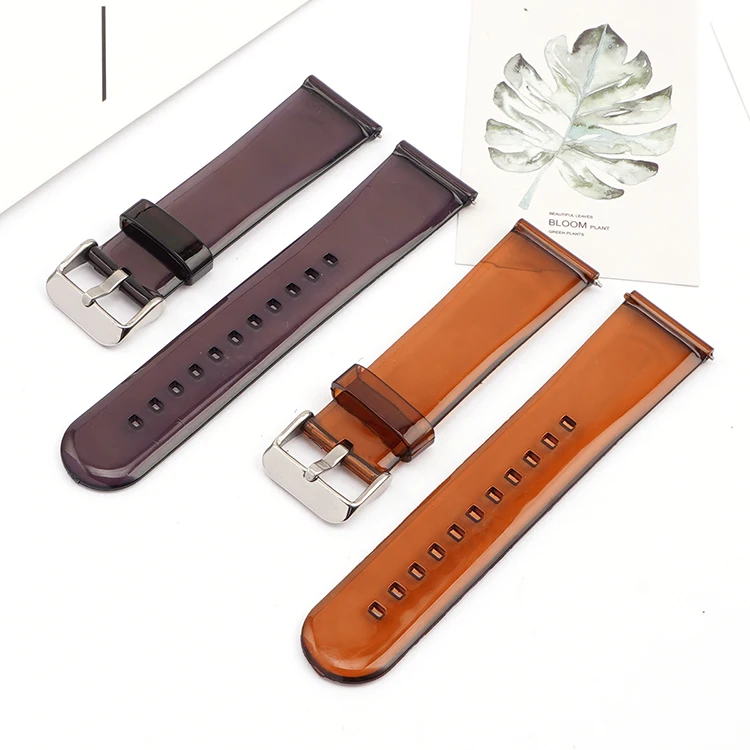 20mm 22mm Transparent PVC Strap Colorful Men Women Replacement Band for Samsung Active2 40mm 44mm Huawei Watch GT 2 Amazfit GTS