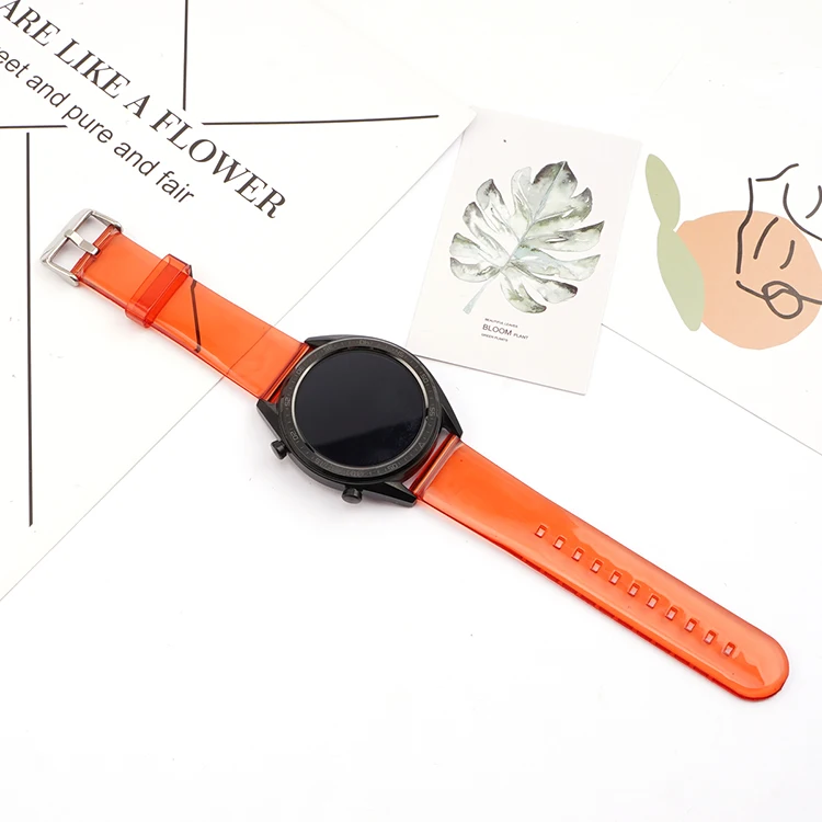 20mm 22mm Transparent PVC Strap Colorful Men Women Replacement Band for Samsung Active2 40mm 44mm Huawei Watch GT 2 Amazfit GTS