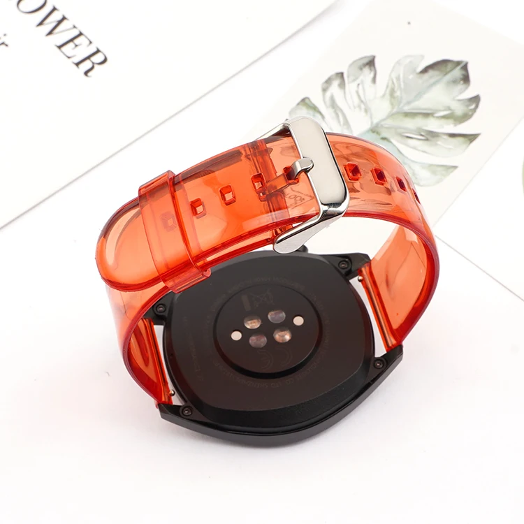 20mm 22mm Transparent PVC Strap Colorful Men Women Replacement Band for Samsung Active2 40mm 44mm Huawei Watch GT 2 Amazfit GTS