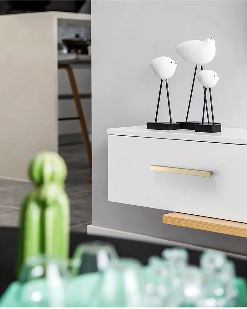 AOBITE Gold Wardrobe Dressers Cabinet Handles 500mm Aluminum Kitchen Cupboard Pulls Drawer Knobs Long Furniture Handle Hardware