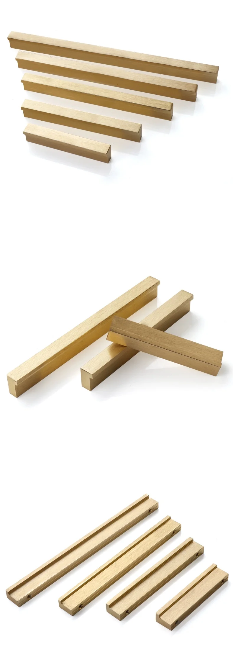 AOBITE Gold Wardrobe Dressers Cabinet Handles 500mm Aluminum Kitchen Cupboard Pulls Drawer Knobs Long Furniture Handle Hardware