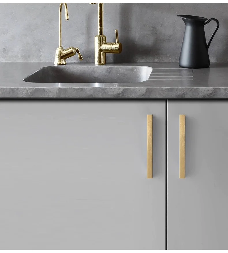 AOBITE Gold Wardrobe Dressers Cabinet Handles 500mm Aluminum Kitchen Cupboard Pulls Drawer Knobs Long Furniture Handle Hardware