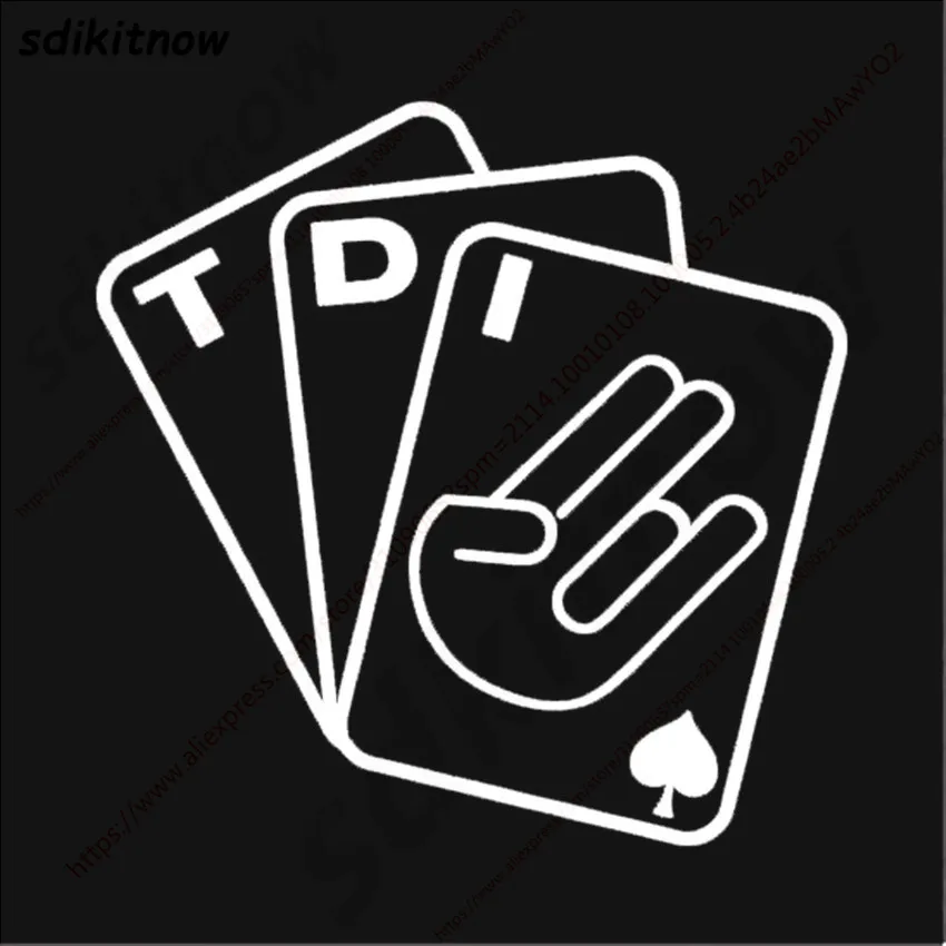 Fashion Poker Card Car Sticker Window TDI Sports Decal Styling For Volkswagen VW Polo Golf Jetta Passat b5 b6 GTI Touran Bora