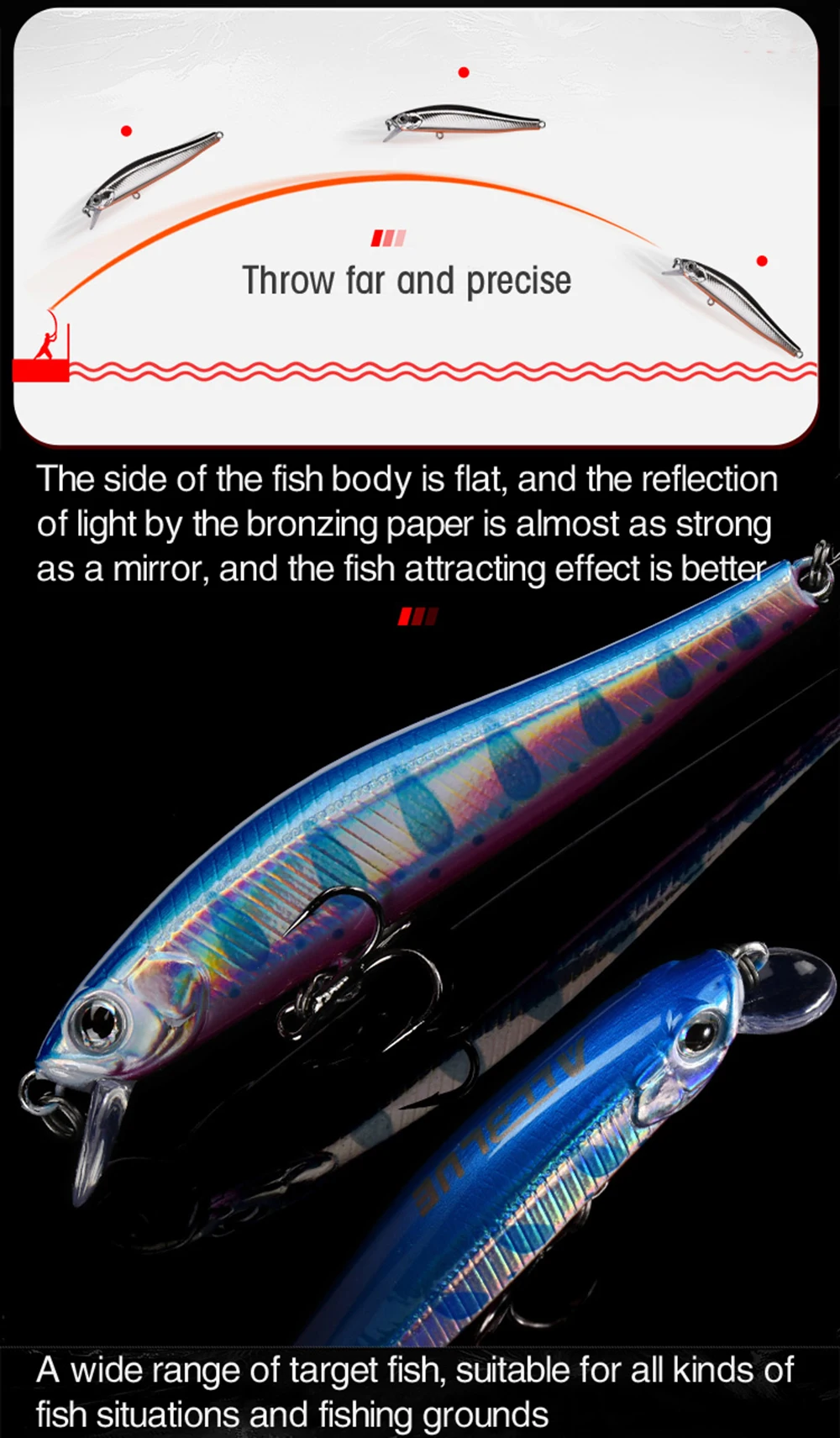 7cm 5.5g Fishing Lure Minnow Wobbler Sinking Trolling Jerkbait Swimbait Artificial Hard Bait Stream Fishing Trout Bait Bass Bait