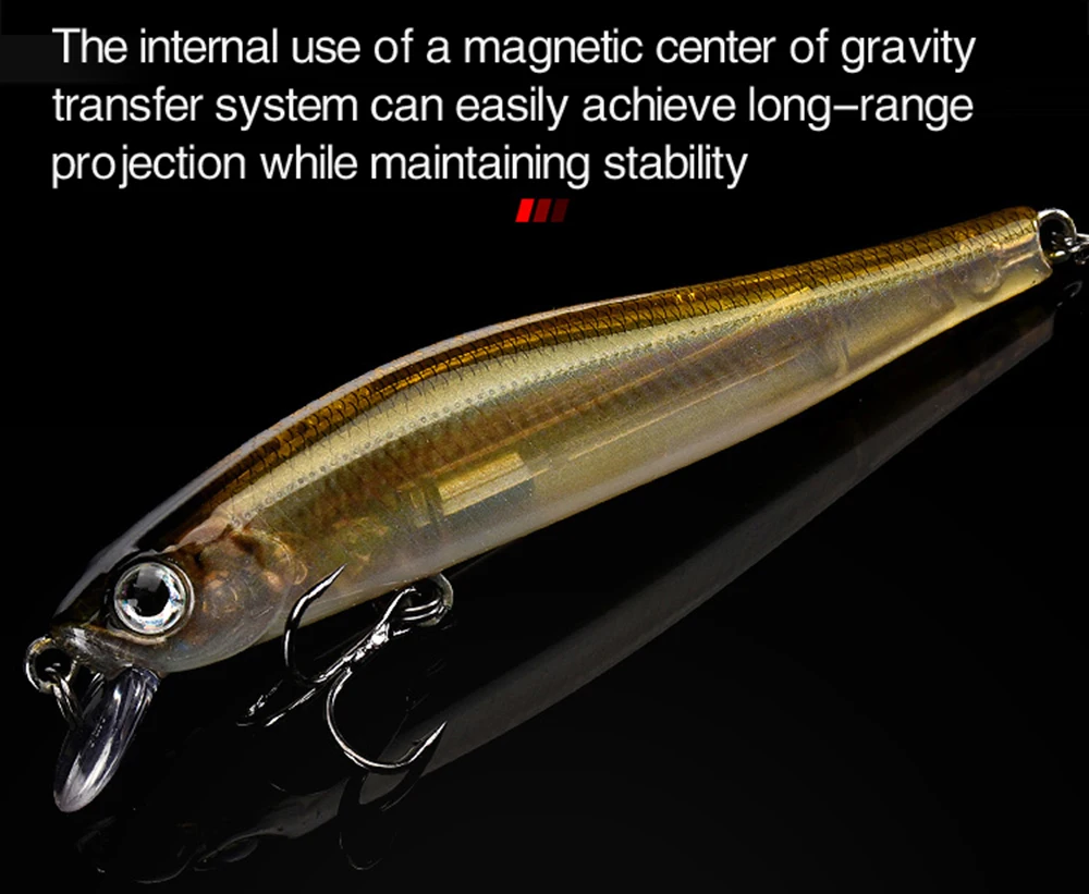 7cm 5.5g Fishing Lure Minnow Wobbler Sinking Trolling Jerkbait Swimbait Artificial Hard Bait Stream Fishing Trout Bait Bass Bait