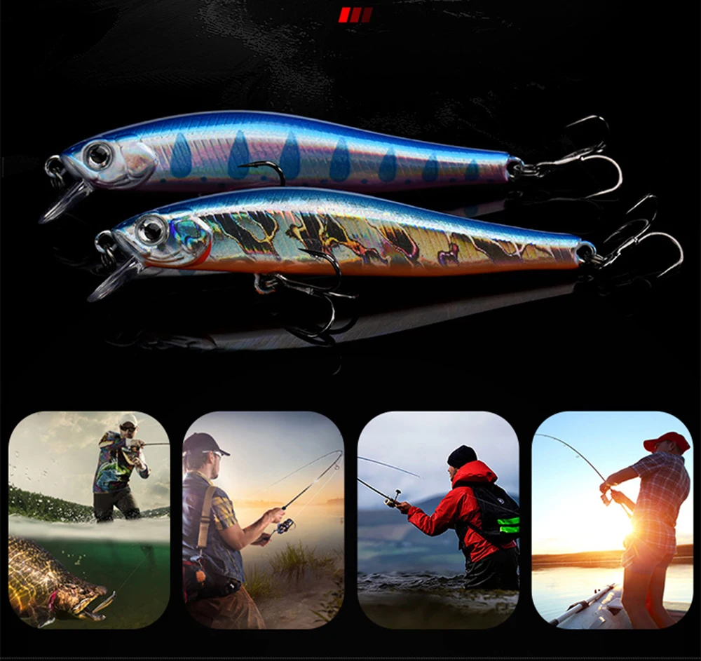 7cm 5.5g Fishing Lure Minnow Wobbler Sinking Trolling Jerkbait Swimbait Artificial Hard Bait Stream Fishing Trout Bait Bass Bait
