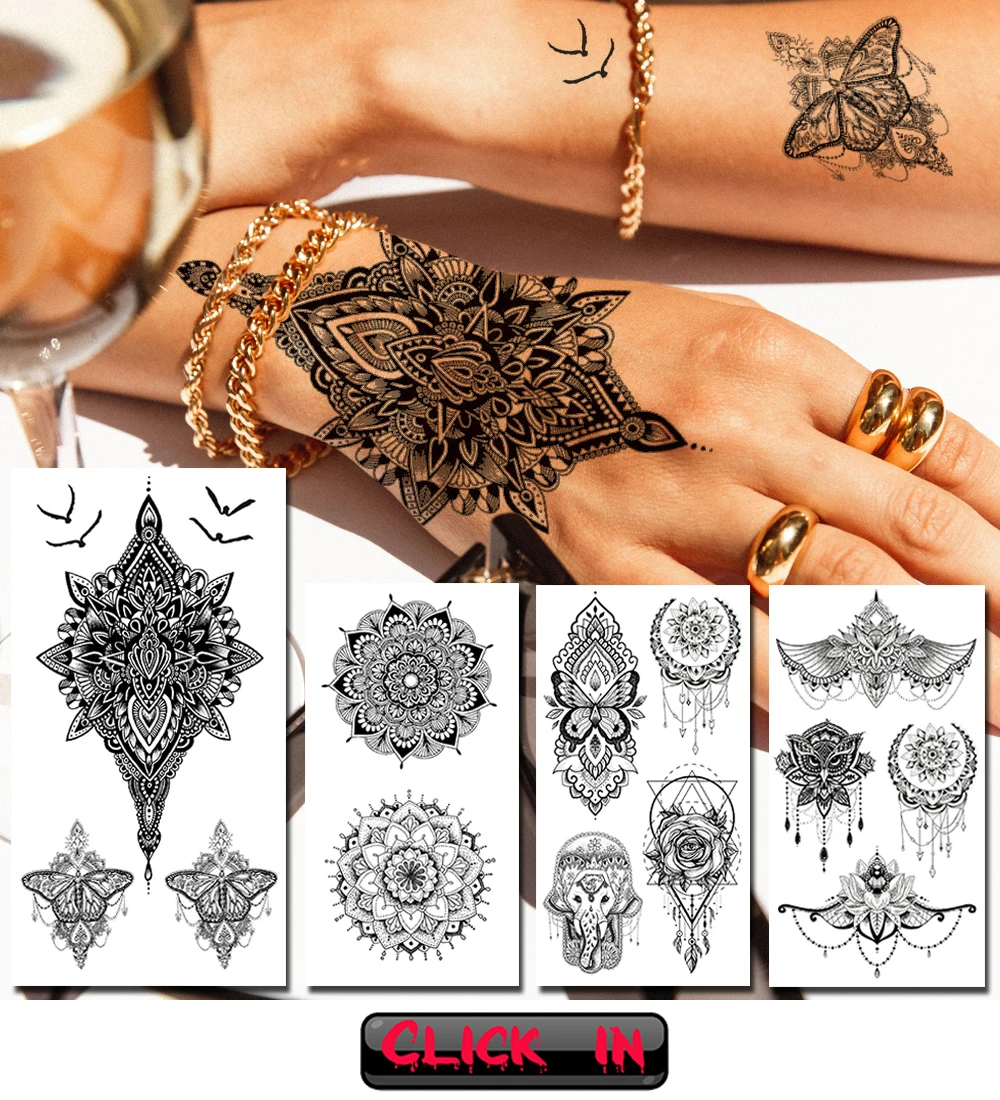 Anchor Pirate Skull Temporary Tattoos For Women Adult Men Kids Boy Astronaut Ship Seahorse Fake Tattoo Neck Arm Hand Small Tatoo