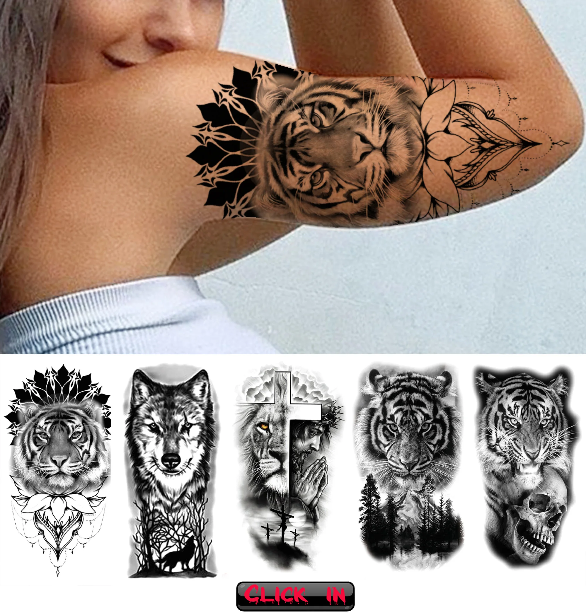 Anchor Pirate Skull Temporary Tattoos For Women Adult Men Kids Boy Astronaut Ship Seahorse Fake Tattoo Neck Arm Hand Small Tatoo