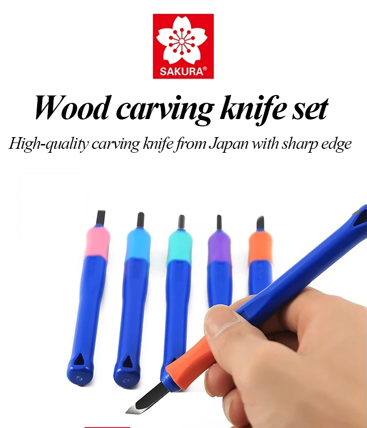 SAKURA 4/5pcs Wood Carving Knife Set Portable Art Pen Knife For Arts Wood Carving Tools Crafts Repair Multi DIY Hand Tools