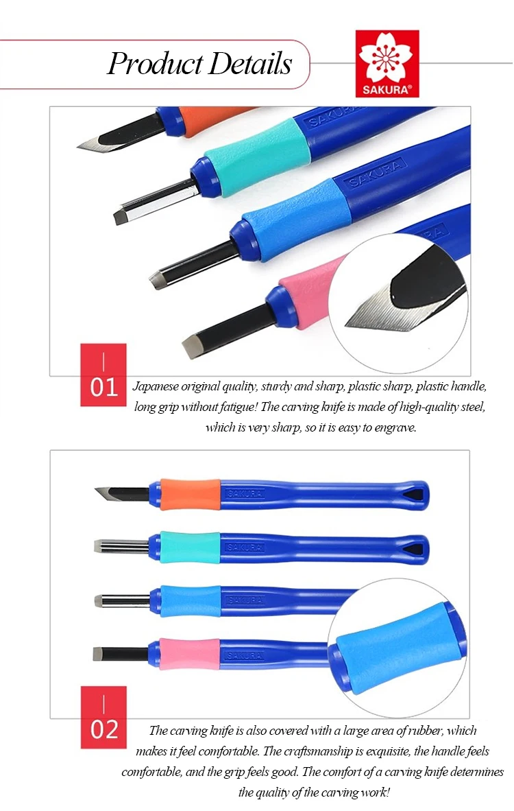 SAKURA 4/5pcs Wood Carving Knife Set Portable Art Pen Knife For Arts Wood Carving Tools Crafts Repair Multi DIY Hand Tools