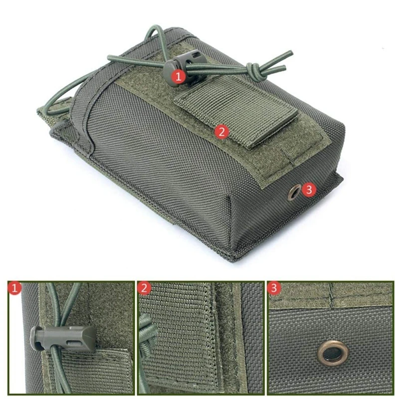 Tactical Radio Holder Molle Radio Pouch Case Heavy Duty Radios Holster Bag for Two Ways Walkie Talkies Baofeng Hunting Equipment