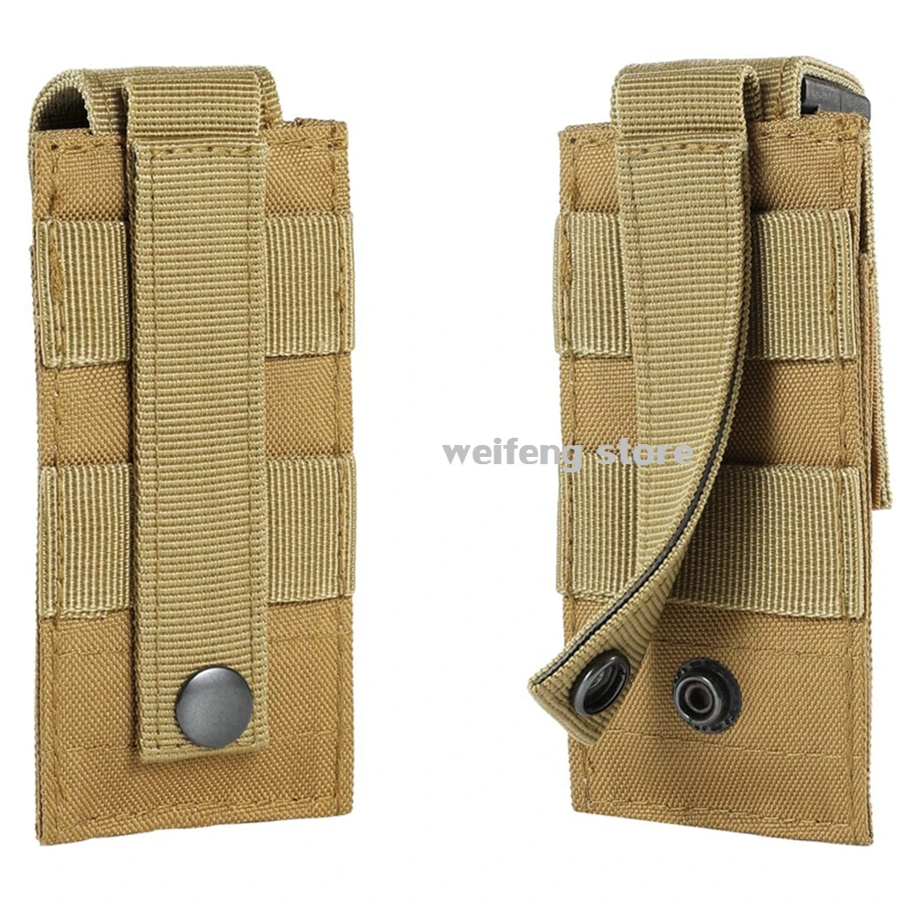 Tactical Molle Single Magazine Pouch 9mm Mag Holster Universal Pistol Mag Holster for G17 G19 M9 P226 Hunting Gear