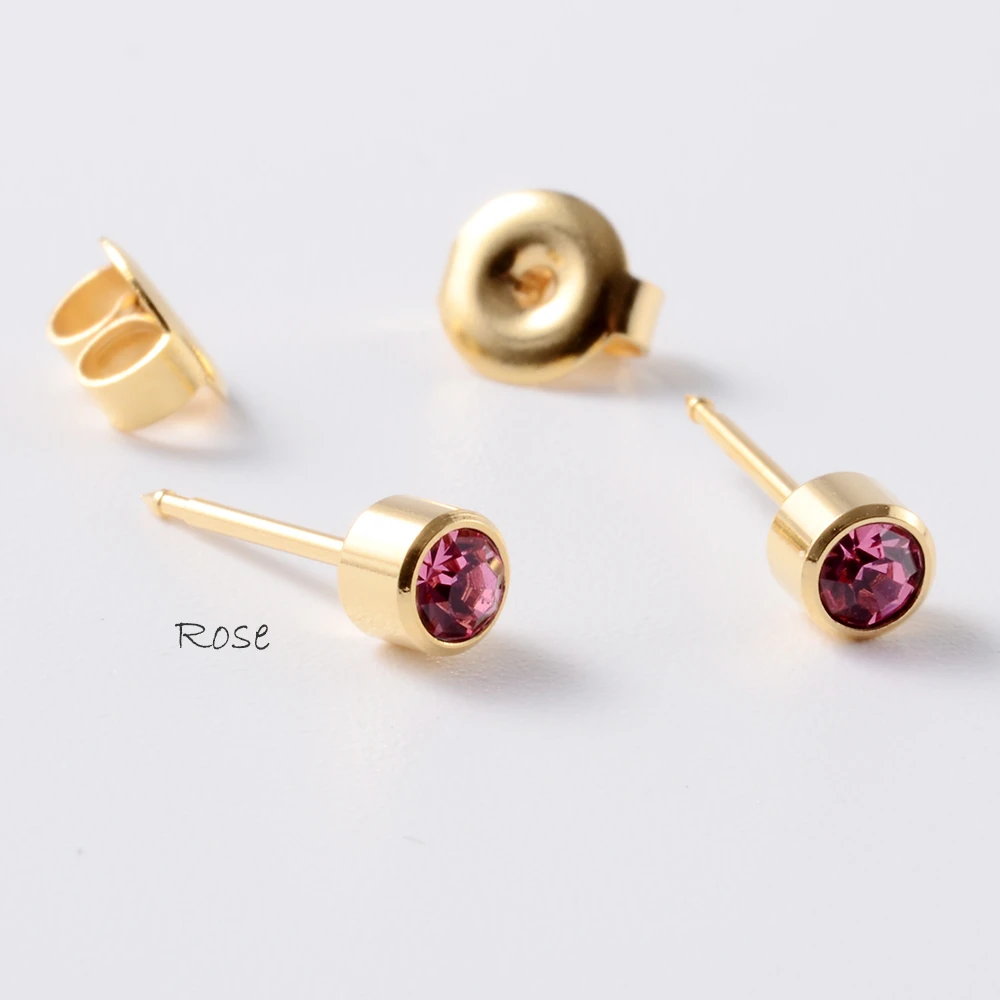 1Pair Fashion Surgical Steel Sterile Ear Piercing 24K Gold Plated Nickel-free Ear Cartilage Tragus Studs Earring Puncture Jewery