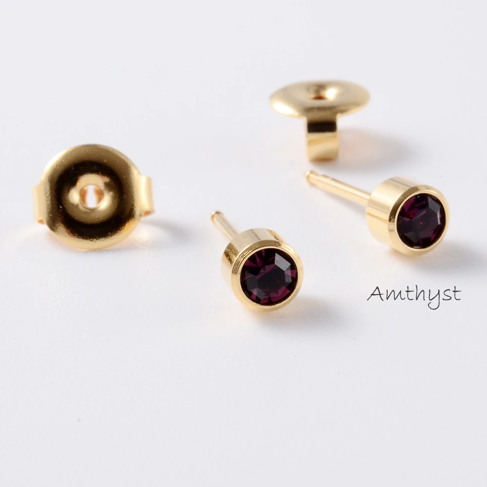 1Pair Fashion Surgical Steel Sterile Ear Piercing 24K Gold Plated Nickel-free Ear Cartilage Tragus Studs Earring Puncture Jewery