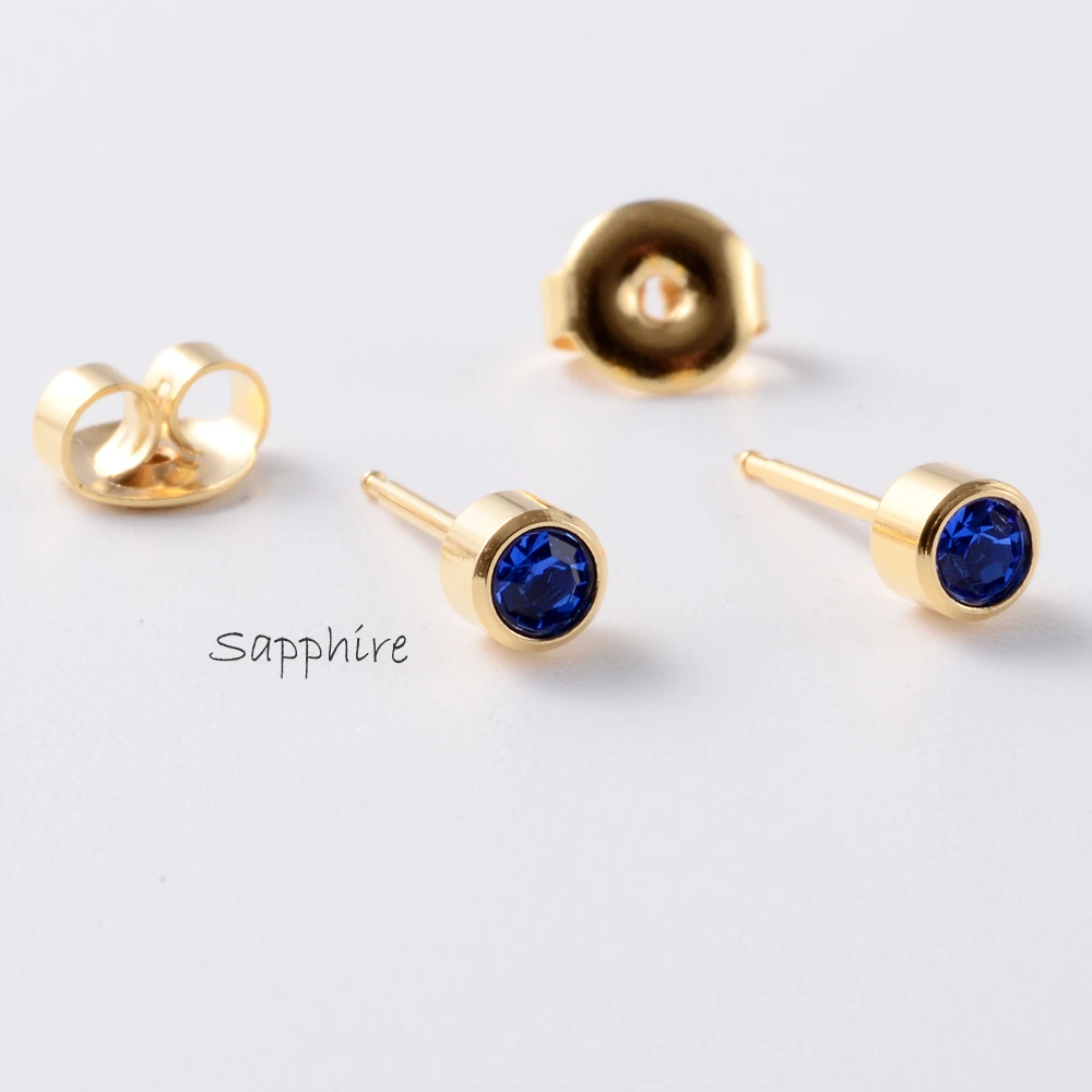 1Pair Fashion Surgical Steel Sterile Ear Piercing 24K Gold Plated Nickel-free Ear Cartilage Tragus Studs Earring Puncture Jewery