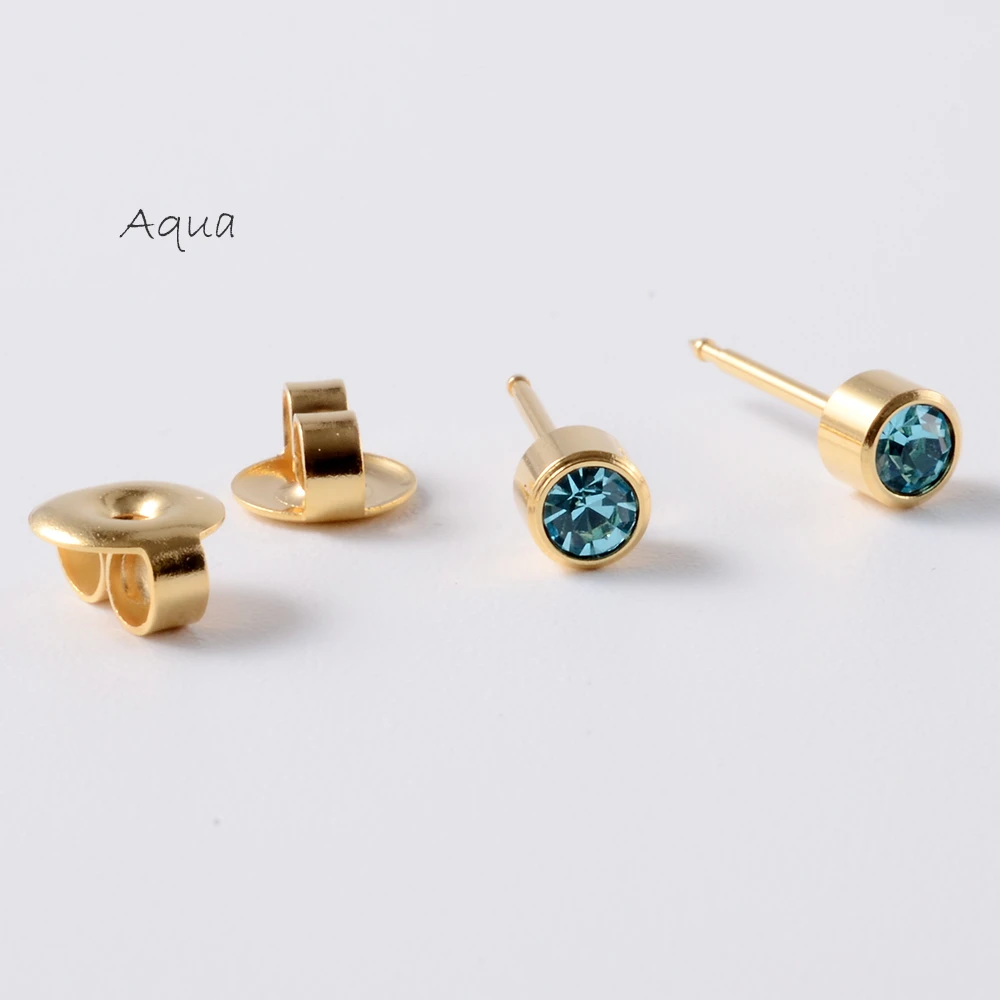 1Pair Fashion Surgical Steel Sterile Ear Piercing 24K Gold Plated Nickel-free Ear Cartilage Tragus Studs Earring Puncture Jewery