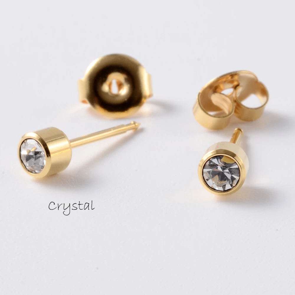 1Pair Fashion Surgical Steel Sterile Ear Piercing 24K Gold Plated Nickel-free Ear Cartilage Tragus Studs Earring Puncture Jewery