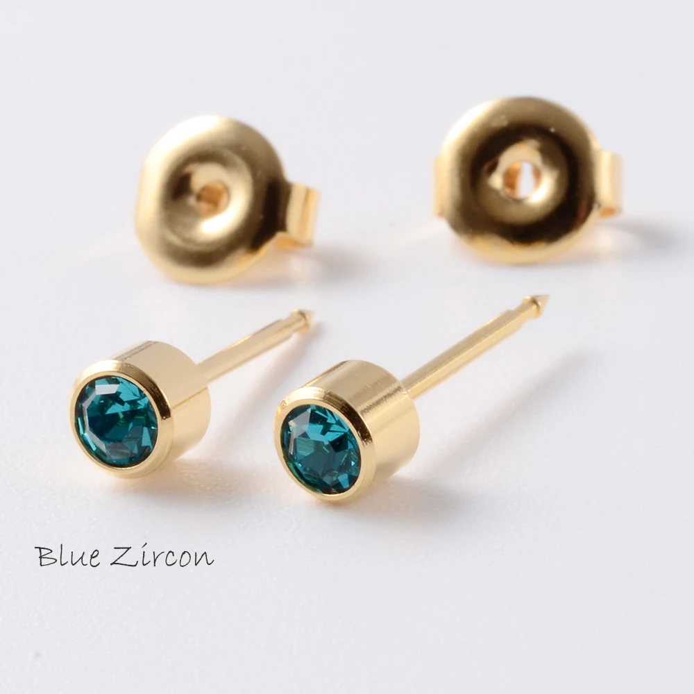 1Pair Fashion Surgical Steel Sterile Ear Piercing 24K Gold Plated Nickel-free Ear Cartilage Tragus Studs Earring Puncture Jewery