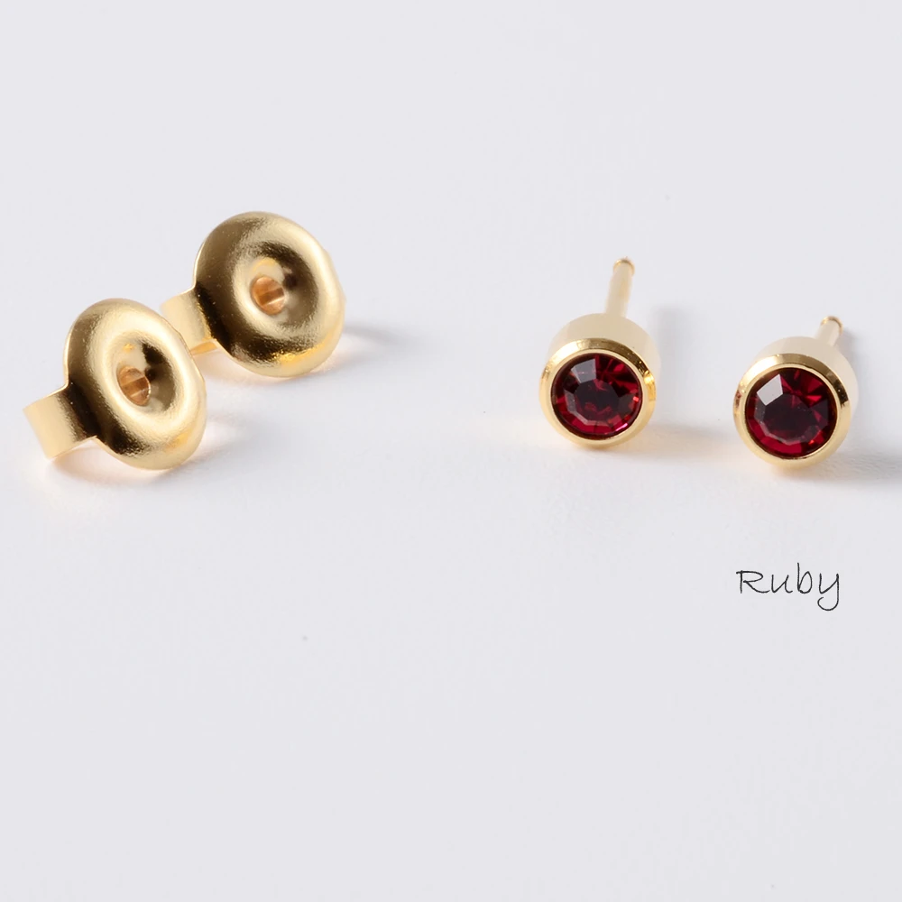 1Pair Fashion Surgical Steel Sterile Ear Piercing 24K Gold Plated Nickel-free Ear Cartilage Tragus Studs Earring Puncture Jewery