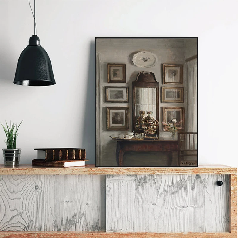 Vintage Country Natural Landscape Oil Painting On Canvas Poster Retro Flower Still Life Art Print Gallery Neutral Wall Pictures