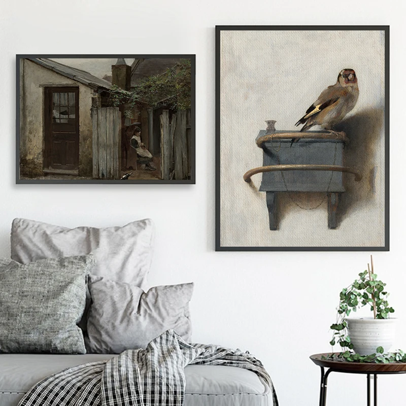 Vintage Country Natural Landscape Oil Painting On Canvas Poster Retro Flower Still Life Art Print Gallery Neutral Wall Pictures