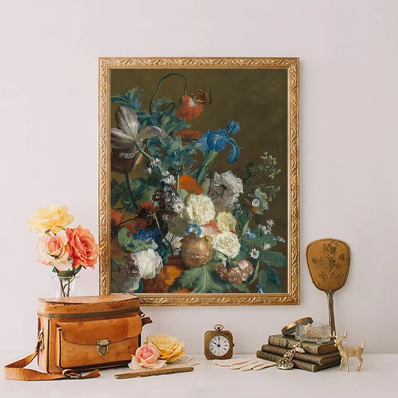 Vintage Country Natural Landscape Oil Painting On Canvas Poster Retro Flower Still Life Art Print Gallery Neutral Wall Pictures