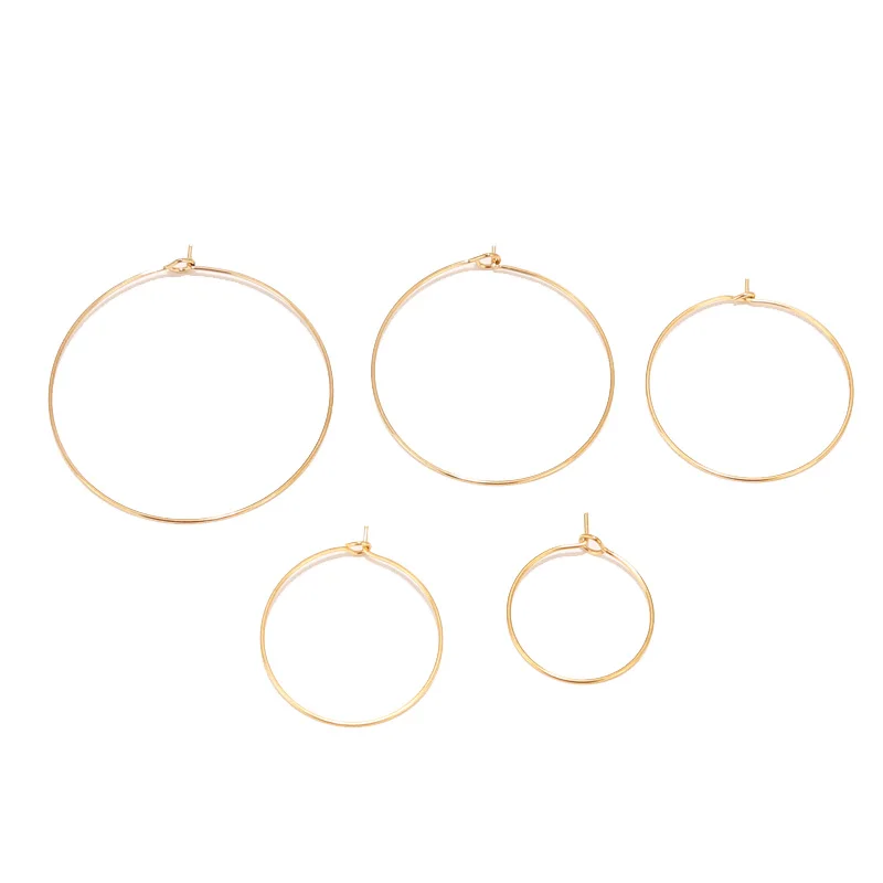20pcs/Lot Gold Stainless Steel Circle Earwire Hoops Loop Earrings for DIY Dangle Earring Jewelry Making Supplies 20mm 30mm 40mm