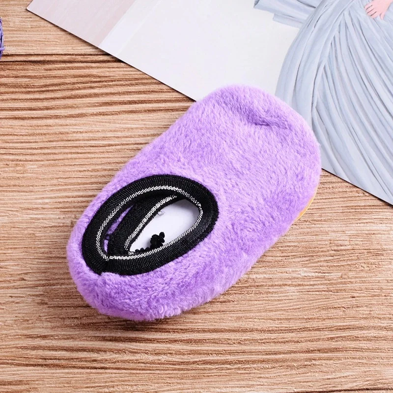 Qisin 1Pair New Arrived Fashion Warm Antiskid Thick Home Floor Socks Woman Warm Slippers Solid Color Sock Bedroom Shoes Slippers