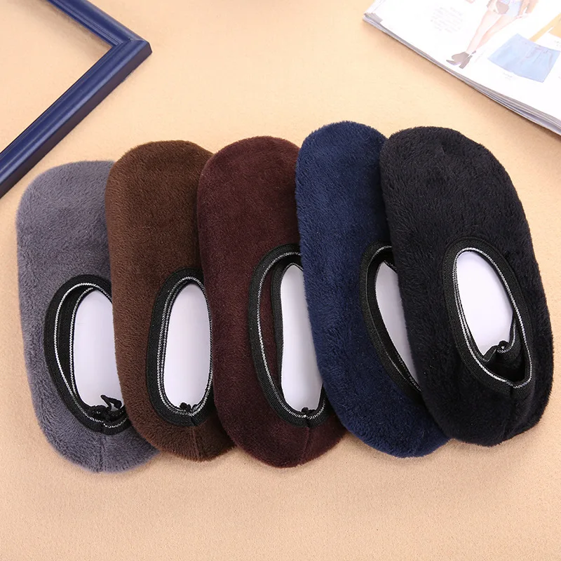 Qisin 1Pair New Arrived Fashion Warm Antiskid Thick Home Floor Socks Woman Warm Slippers Solid Color Sock Bedroom Shoes Slippers