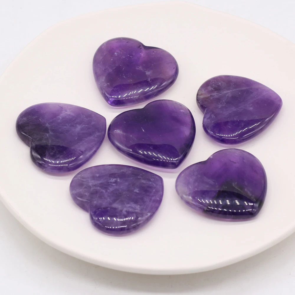 1PC Natural Stone Rose Quartz Heart Chakra Healing Reiki Gem Home Decor DIY Gift Fashion Jewelry Charm Accessories 40mm