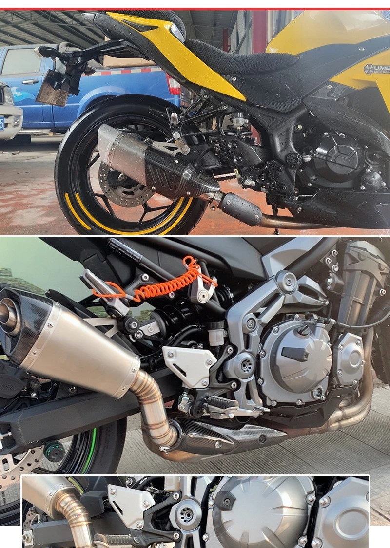 40-63mm Diameter Motorcycle Exhaust Muffler Carbon Fiber Protector Heat Shield Cover Guard Anti-scalding Cover For CB650F Z900