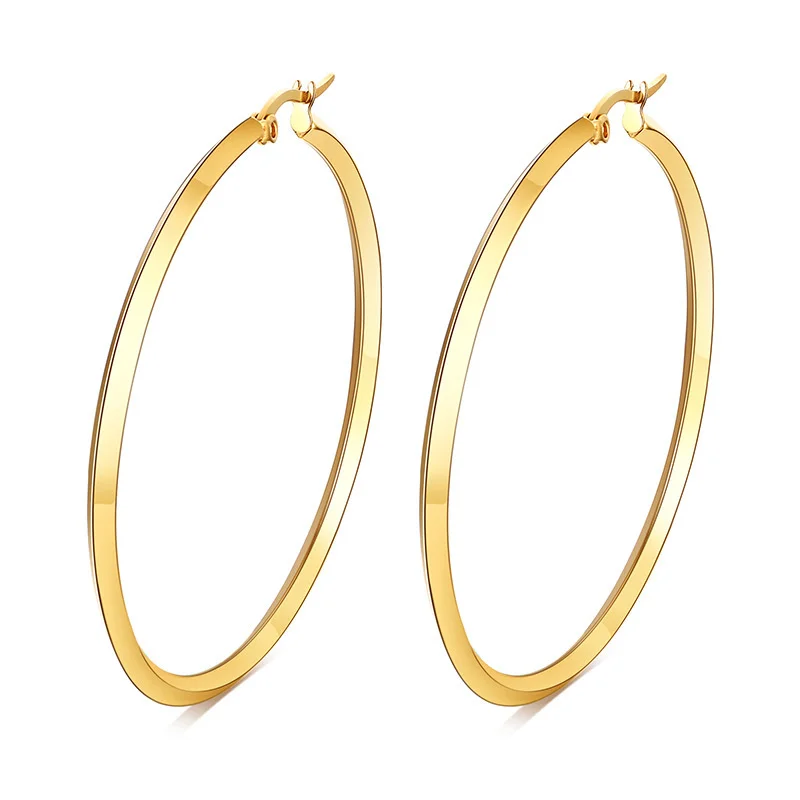 Dainty Twisted Stainless Steel Hoop Earrings for Women, Gold Color Plating Circle Round Ear Clip Accessory Mother's Day Gift