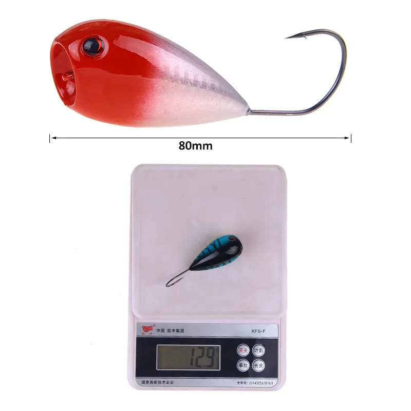 1Pcs/lot Big mouth 8cm 13g Popper Fishing Lure Crankbaits Artificial Baits Croatian EGG Floating Hard Bait with Single Hook