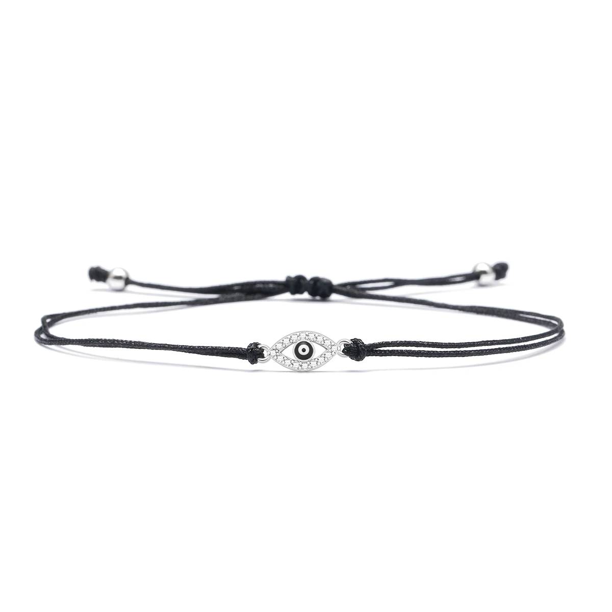 Cubic Zirconia 2021 New Fashion Rope Chain Hollow Out Turkish Evil Eye Women Charm Bracelet Adjustable Couple Bangle Party Gift