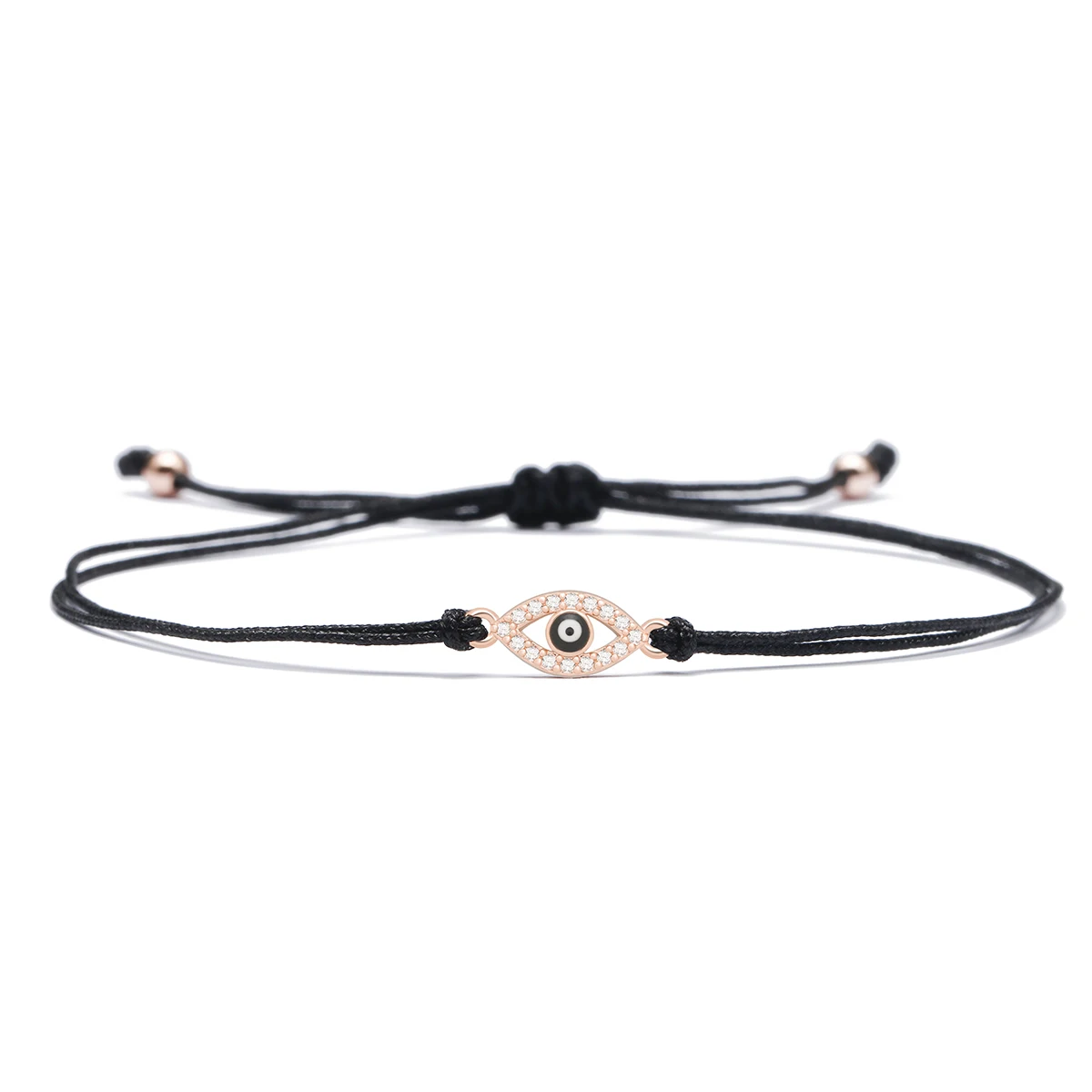 Cubic Zirconia 2021 New Fashion Rope Chain Hollow Out Turkish Evil Eye Women Charm Bracelet Adjustable Couple Bangle Party Gift