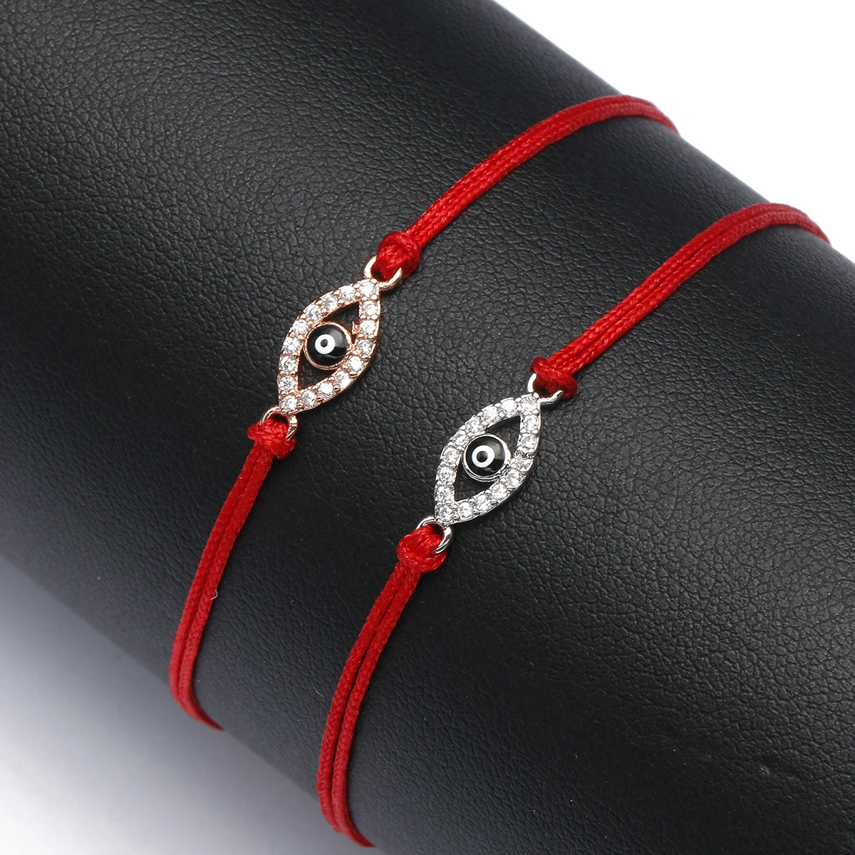 Cubic Zirconia 2021 New Fashion Rope Chain Hollow Out Turkish Evil Eye Women Charm Bracelet Adjustable Couple Bangle Party Gift