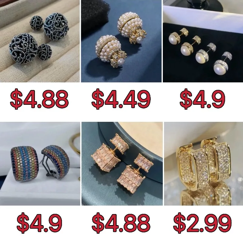 High-quality High-End Zircon Vintage Fashion Jewelry, Women Cubic Square Earrings Women's Light Luxury Style Earrings Girl Gifts