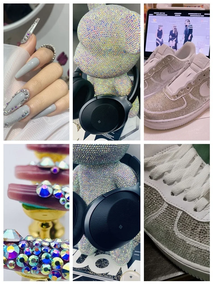 VDD SS3-SS30 Labrador/Hematite/Aurum/Metallic Blue/Rose Gold Glass Crystals Non Hot-Fix Rhinestones DIY Nail Art Accessories
