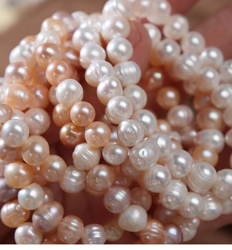 Elegant Natural Freshwater Pearl Bracelets for Women White Baroque Pearl Charm Elastic Bangle Fine Jewelry Wedding Party 8-9mm