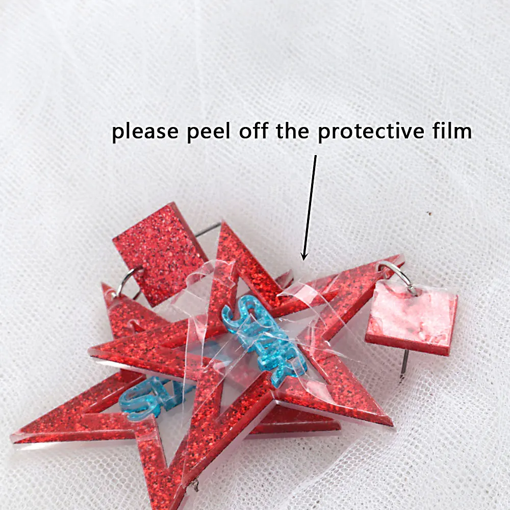 Punk Neon Color Star Acrylic Dangle Earrings For Women Hollow Geometric Pentagram Long Drop Earrings Fashion Jewelry Gifts