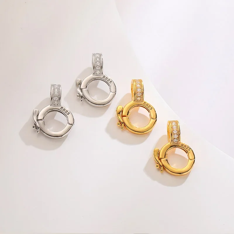 ZHUKOU NEW gold color round hooks for women DIY handmade necklace Jewelry hooks accessories supplies wholesale VK129