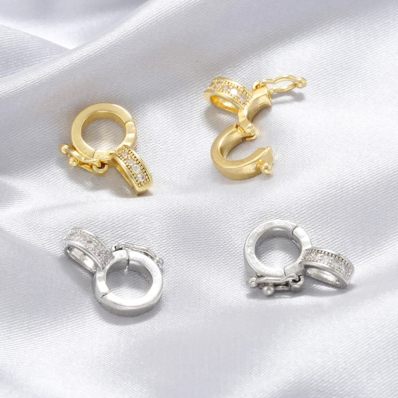 ZHUKOU NEW gold color round hooks for women DIY handmade necklace Jewelry hooks accessories supplies wholesale VK129