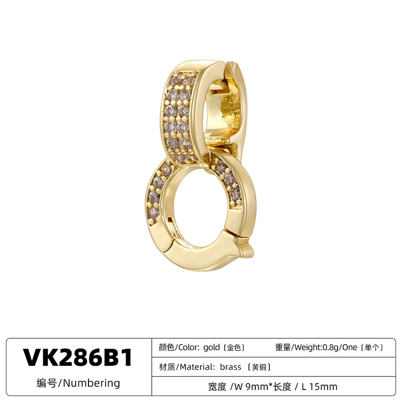 ZHUKOU NEW gold color round hooks for women DIY handmade necklace Jewelry hooks accessories supplies wholesale VK129